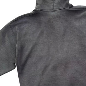 Sudadera con capucha gris lavada y descolorida por el sol, de algodón 100% de peso pesado, con cremallera, estilo oversize, precio de fábrica - Product Image 5