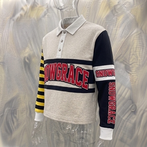 Camiseta de Béisbol Snowgrace de Manga Larga a Rayas, Cuello Camisero, Corte Regular, Unisex para Adultos, Transpirable, de Poliéster, para Todas las Temporadas - Product Image 4