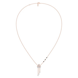 Collar Mangalsutra con Cadena y Dije de Diamantes en Forma de Triple Gota - Product Image 3