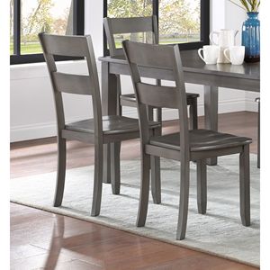 2 Sedie Laterali Grigie in Stile Transizionale con Schienale a Scala in Legno per Sala da Pranzo - Product Image 4