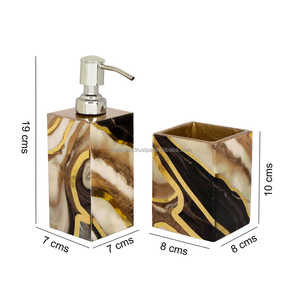 ชุดอุปกรณ์ห้องน้ำเรซิ่นอีพ็อกซี่ ลายโมเดิร์น กันน้ำ สำหรับจัดระเบียบอุปกรณ์อาบน้ำอย่างมีสไตล์ - Product Image 2