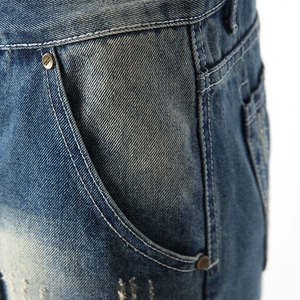 Pantalon en jean déchiré slim et extensible en coton pour homme, coupe droite, décontracté, élégant, séchage rapide, léger, idéal pour l'extérieur - Product Image 4