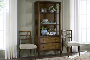 Traditional Wood <b>Sideboard</b> Cabinet with Brass Handles and Storage Drawers <b>for</b> Dining Room Furniture - Product Image 1