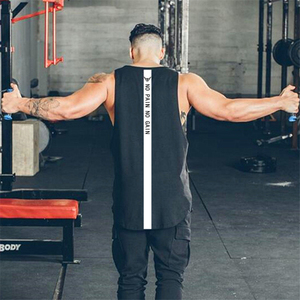 Custom OEM Summer Fashion <b>Men's</b> Black <b>White</b> Patchwork Low Cut Sleeveless tank Top <b>Men</b> Gym Bodybuilding Clothing Fitness <b>Vest</b> - Product Image 6