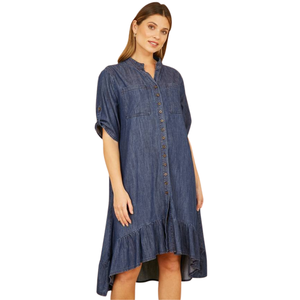 Robe en jean pour femmes tendance avec poches, vêtements personnalisés, fournisseur en gros OEM ODM - Product Image 5