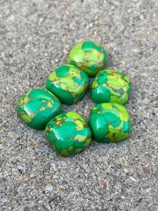 5 cabujones de turquesa Mojave verde, piedras preciosas con forma de cojín, piedra suelta natural para la fabricación de joyas - Product Image 2