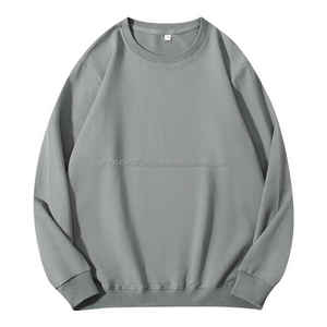 Cotton Thermal Men's Hoodies <b>Sweatshirts</b> New Style High Quality Solid Color Custom Cotton Terry Crew Neck Long Sleeve Crewneck - Product Image 5