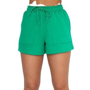 Shorts de sport décontractés pour femmes, taille haute, en Spandex-Polyester, couleur unie, écologiques, personnalisables, pour l'été - Product Image 1