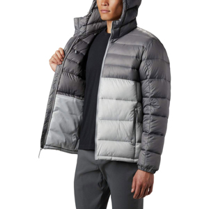 Blouson matelassé à capuche pour homme, coupe-vent, avec blocs de couleur, rembourrage en duvet, fermeture éclair, décontracté, coupe régulière, en polyester, pour l'hiver - Product Image 4