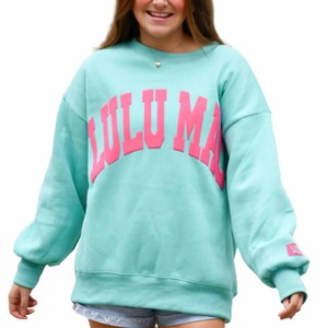 เสื้อสเวตเชิ้ตคอกลมทรงโอเวอร์ไซส์ Lulu Mac Custom Heavyweight พร้อมงานพิมพ์ลายพรีเมียม ปักอักษรแบบ Applique สไตล์สตรีทแวร์สำหรับฤดูหนาว ชุด 2 ชิ้น - Product Image 2