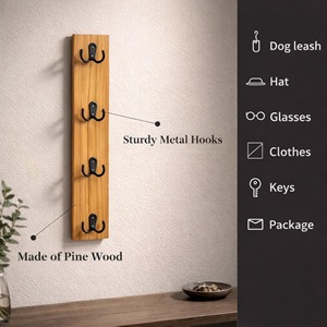 Simple Wooden Multi <b>Key</b> Holder <b>Hooks</b> Perfect For <b>Wall</b> Mounted Home Entryway Storage And Easy <b>Key</b> Organization From India - Product Image 6