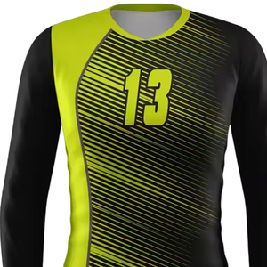 Maillot de football personnalisé pour homme, manches courtes, noir et vert lime, avec impression 13 au dos, respirant et anti-humidité, coupe ajustée à l'avant - Product Image 4