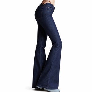 Jeans de Mezclilla Casuales de Alta Calidad para Mujer, Estilo Vintage, Corte Acampanado, Transpirables, Ecológicos, de Poliéster/Algodón, Corte Regular, Cómodos y Modernos - Product Image 3