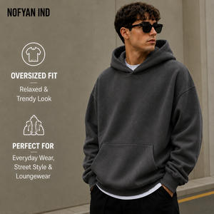 Sweat à capuche streetwear pour homme, coupe oversize décontractée, manches longues, 100% coton, séchage rapide, respirant, mode hiver, chaud, pour l'extérieur - Product Image 6