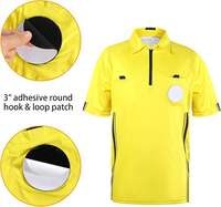 Conjunto de 3 Piezas de Uniforme de Árbitro de Fútbol para Hombre Adulto, Camiseta de Manga Corta, Pantalones Cortos Deportivos y Calcetines, 100% Poliéster de Secado Rápido
