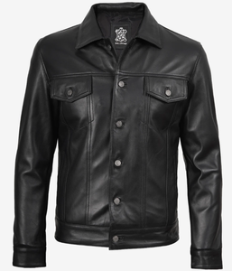 High Quality Custom <b>Men</b>’s Fashion Streetwear <b>Jacket</b> Leather <b>Trucker</b> <b>Jacket</b> for <b>Men</b> OEM Custom Logo Vintage Style Outerwear - Product Image 6