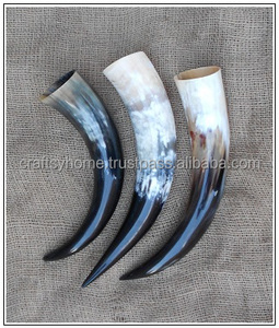 Corne à boire Viking naturelle de qualité indienne de haute qualité avec support en métal agate corne à boire Viking - Product Image 4
