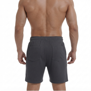 Men's <b>Athletic</b> Dark Grey Workout Shorts Ribbed Gym Sportswear Casual Running Pockets Contrast Drawstring Wholesale Oxford Fabric - Product Image 2