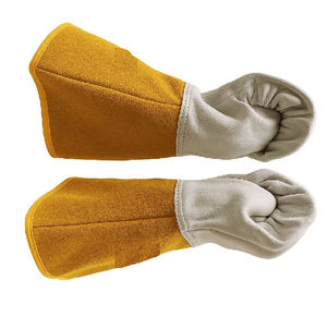 Welding <b>Gloves</b> Leather Shell Fleece Lined Yellow Gray Palm Stick Welding <b>Type</b> A Splash Resistant - Product Image 4