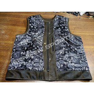 เสื้อกั๊กหนังมอเตอร์ไซค์ผู้ชายแบบสบายๆ ปรับแต่งได้ ระบายอากาศดี ดีไซน์สำหรับฤดูหนาว รับทำโลโก้ มีทุกขนาดและสี - Product Image 6