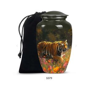 Whole Selling Black <b>Large</b> Tiger Cremation Adult Memorial <b>Urn</b> For Human Ashes Funeral Design Metal <b>Urn</b> Container Ashes For Female - Product Image 4
