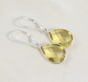 Aquamarine March Birthstone Earrings Gold Plated Pear <b>Drop</b> Dangle Earrings Handmade Gemstone Jewelry for Women - Product Image 2