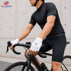 Gants de cyclisme demi-doigts entièrement personnalisables par sublimation, design vierge, créez vos propres gants de vélo, vente en gros OEM - Product Image 6