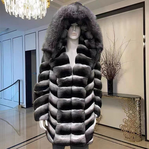 Winter Warmer Real Fur Coat for <b>Men</b> Genuine Fur <b>Jacket</b> with Mink <b>Velvet</b> Lining Inside Silver fox Fur Trim - Product Image 3
