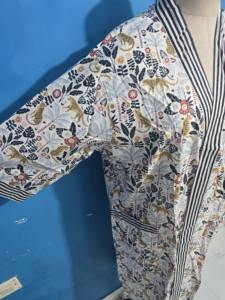 ชุดกิโมโนผ้าฝ้ายขายดี ชุดคลุมชายหาด ชุดเดรสกิโมโนผ้าฝ้าย ชุดคลุมลายพิมพ์บล็อก ชุดเดรสกิโมโนผ้าฝ้ายสำหรับโรงแรมและชายหาด - Product Image 2