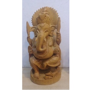 Ídolo de Ganesha de Madera Hecho a Mano, Estatua del Dios Hindú Ganesh, Decoración Tradicional para el Hogar, Regalo Artístico para el Culto, Espacios Habitables - Product Image 4