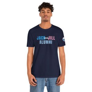 T-shirt graphique bleu Alumni en coton doux, col rond, manches courtes, vêtement décontracté pour tous les jours - Product Image 1