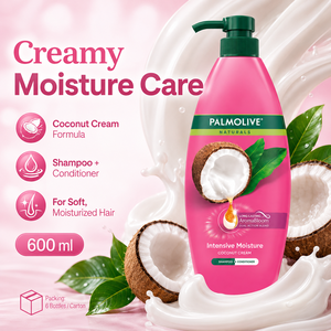 Palmolive Naturals Intensive Moisture Coconut Cream <b>Shampoo</b> 600ml | 2-in-1 Smoothing Straightening - Product Image 5