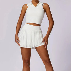 Ensemble robe et jupe de sport de golf et de tennis pour femmes avec short intégré, 100% polyester, grande taille, haute qualité, logo personnalisé - Product Image 4