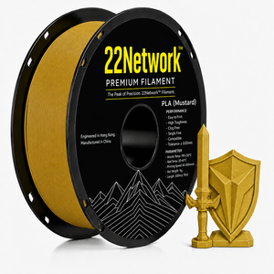 Filament PLA 22Network Mustard 1,75 mm Bobine de 1 kg Filament d'imprimante 3D industriel Haute vitesse 300 mm/s OEM ODM Direct usine - Product Image 1