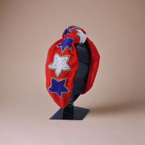 Serre-tête unisexe brodé à la main, motif drapeau américain, perles de rocaille, patriotique, haute qualité, pour fêtes et événements festifs, tendance - Product Image 4