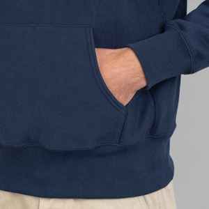 Sudadera con Capucha para Hombre, Color Azul Marino, Corte Regular, 100% Algodón, Felpa Francesa, Estilo Casual para Otoño, Tejido de Punto, Color Sólido - Product Image 6