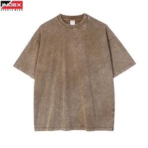 Camiseta de Algodón con Lavado Ácido a Precio Económico, Estampado Personalizado, Estilo Vintage, Oversize, para Hombre y Mujer - Product Image 1