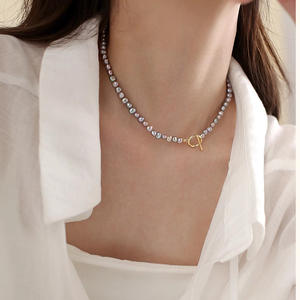 Collar de Perlas Barrocas de Agua Dulce Naturales, Diseño Simple y Moderno para la Clavícula, Fresco, Dulce y Elegante - Product Image 3