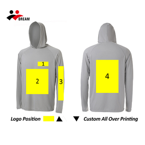 เสื้อฮู้ดดี้แขนยาวสีเทาอ่อนแบบยูนิเซ็กซ์ UPF 50 ป้องกันรังสียูวี แห้งเร็ว ระบายอากาศได้ดี สีพื้น สำหรับกิจกรรมกลางแจ้ง - Product Image 3