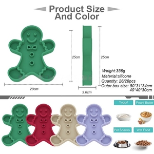 OEM ODM hewan peliharaan pengumpan lambat Natal hijau merah jahe pria hadiah Natal hewan peliharaan bertema anjing mangkuk makan lambat untuk Natal - Product Image 6