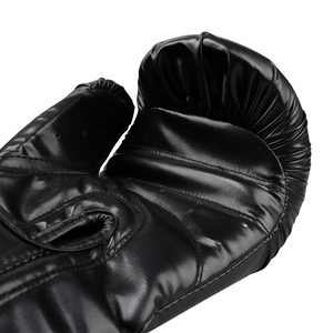 Guantes de Boxeo de Cuero Negro Modelo 2026, Cierre de Cordones, Dedos Completos, para Adultos, Unisex, Equipo de Entrenamiento - Product Image 3