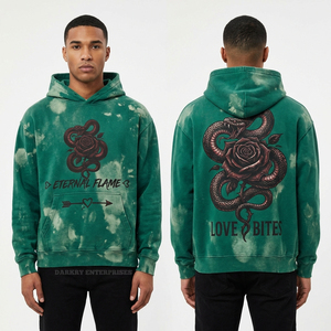 Sudadera con Capucha Marrón Mineral Wash Rose para Hombre, con Logotipo Personalizado, Sudadera de Forro Polar Eternal Love, Fabricante de Ropa Urbana al por Mayor - Product Image 2