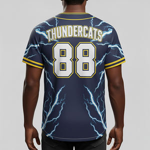 Maillot de baseball Thundercats pour homme, manches courtes, imprimé par sublimation, séchage rapide, coupe régulière, boutons sur le devant, nom de l'équipe 88 - Product Image 5
