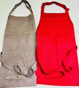 Ensemble d'aprons de cuisine en coton biologique solide, écologiques, fabriqués en Inde, prix de gros. - Product Image 2