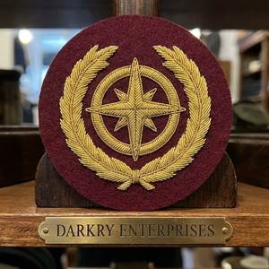 Badge maçonnique personnalisé fait main en fil de bullion, écusson brodé rose de la boussole dorée en feutre bleu pour uniforme de blazer, vente en gros - Product Image 3