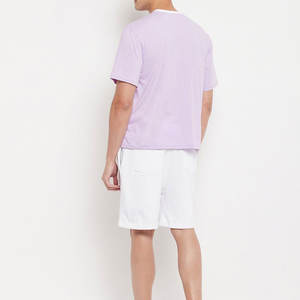 Conjunto de Camiseta y Pantalones Cortos Casuales para Hombre, 100% Algodón, 220 Gramos, con Estampado Personalizado, Pantalones Cortos de Playa - Product Image 3