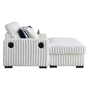61.42 pollici Beige bracciolo quadrato Loveseat ottomana 2 pz cuscini posteriori 4 pz lancio cuscini portabicchieri Bluetooth Set da salotto - Product Image 5