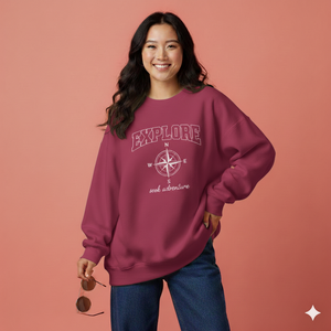 Ladies Winter Long Knitted Oversized Heavyweight Structured Fit <b>Brushed</b> Interior Contemporary Lifestyle Pullover Sweatshirt - Product Image 1