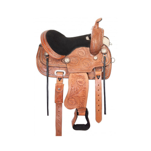 Selle de cheval en cuir occidental de haute qualité, best-seller, avec design et couleur personnalisables, logo personnalisé accepté, fabrication au Pakistan - Product Image 1