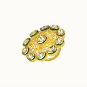 adjustable classic <b>finger</b> <b>ring</b> with gold plated jewelry 8535 Aqua - Product Image 3